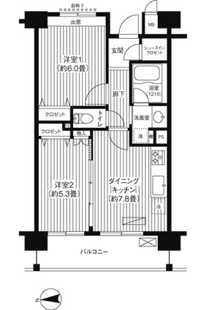 ピエス綱島の物件間取画像